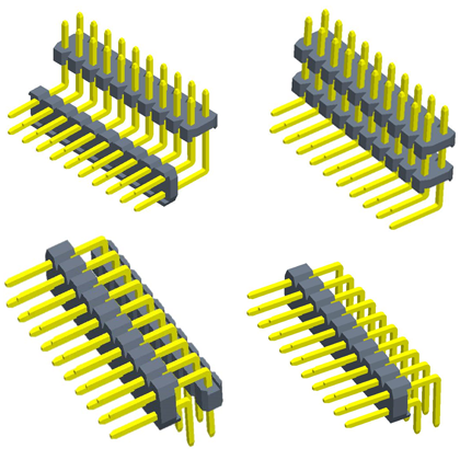 2.54mmPin Header Dual Row 90° Mono plastic/poly plastic